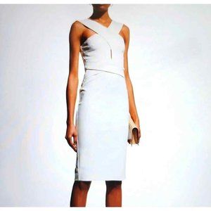 NWT Lavish Alice White Off-the-Shoulder Stretch-Jersey Midi Dress Size 10